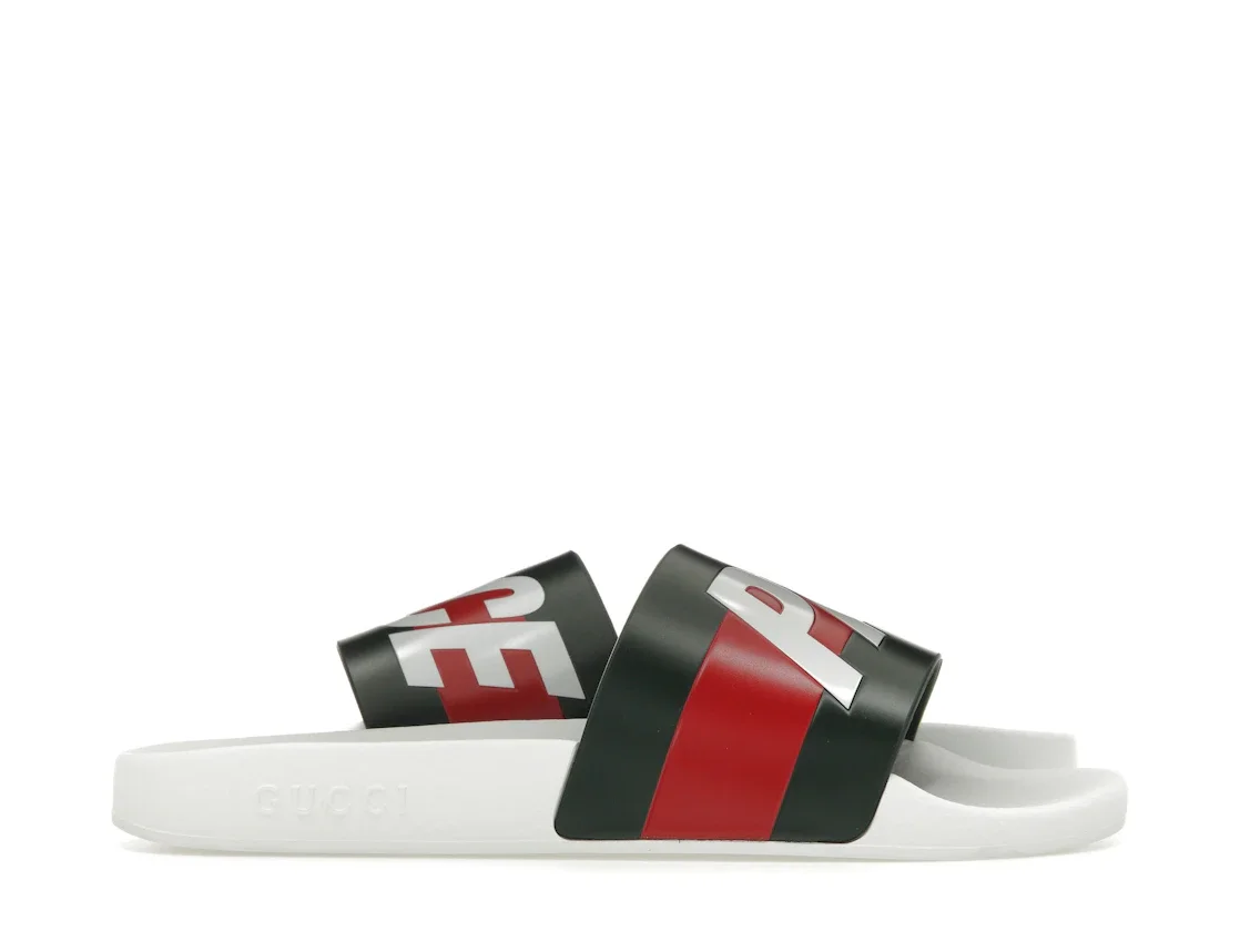Palace x Gucci Logo Web Slide Sandal White - 1