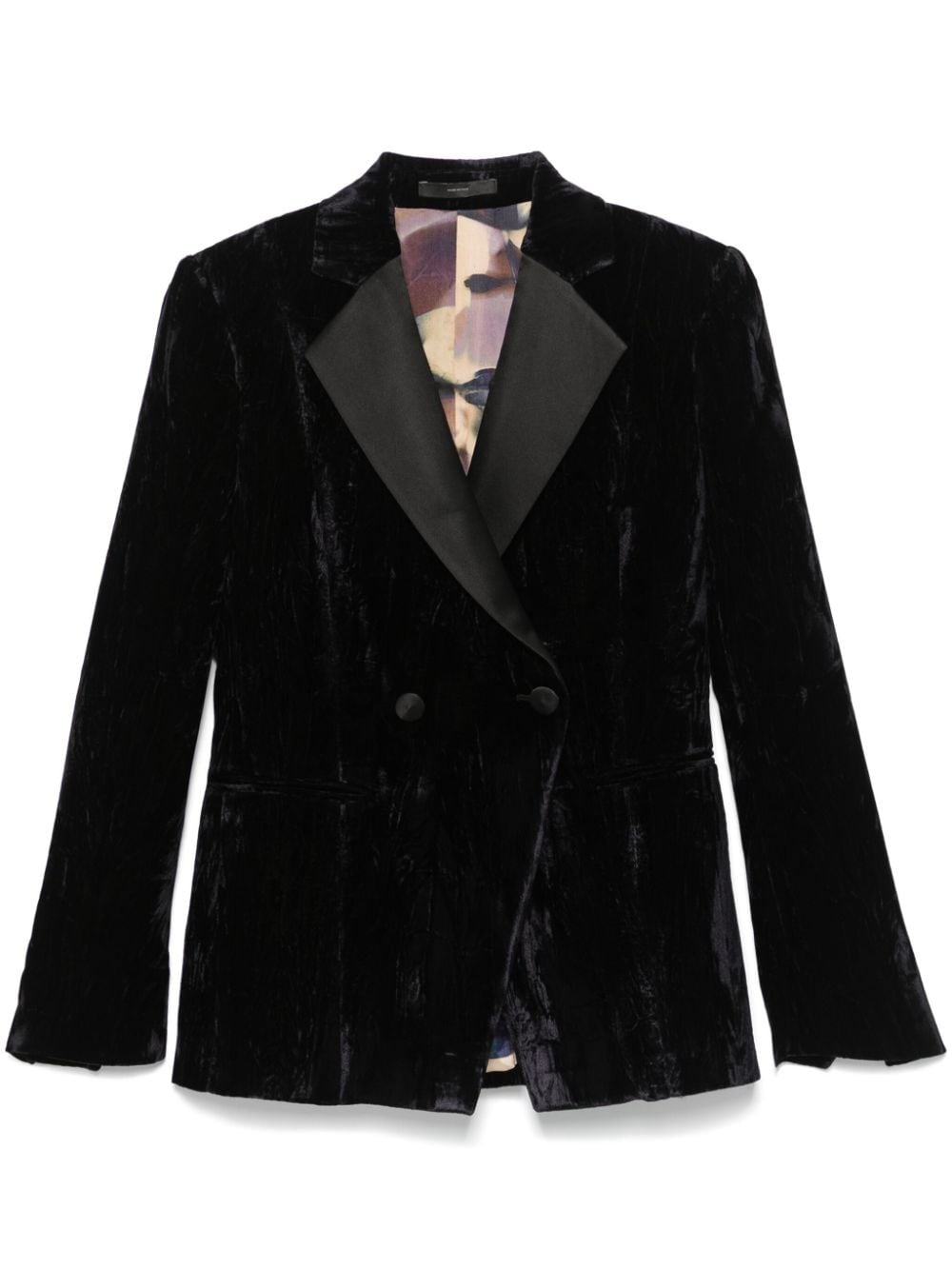 crushed-velvet blazer - 1