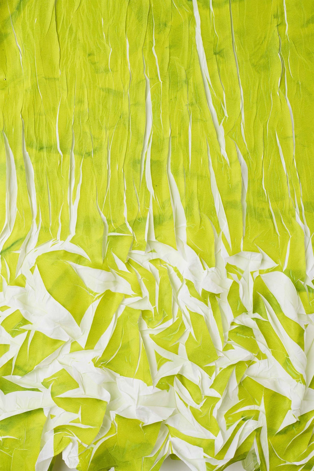 PLEATED SKIRT / green wrinkled print - 4