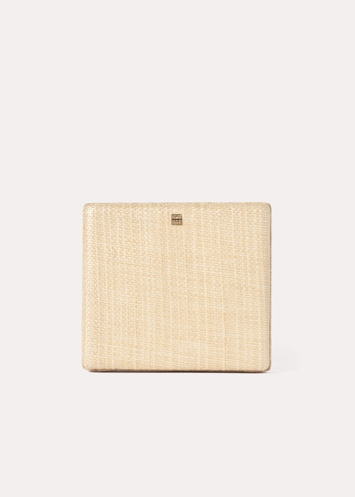 Raffia clutch light beige - 1