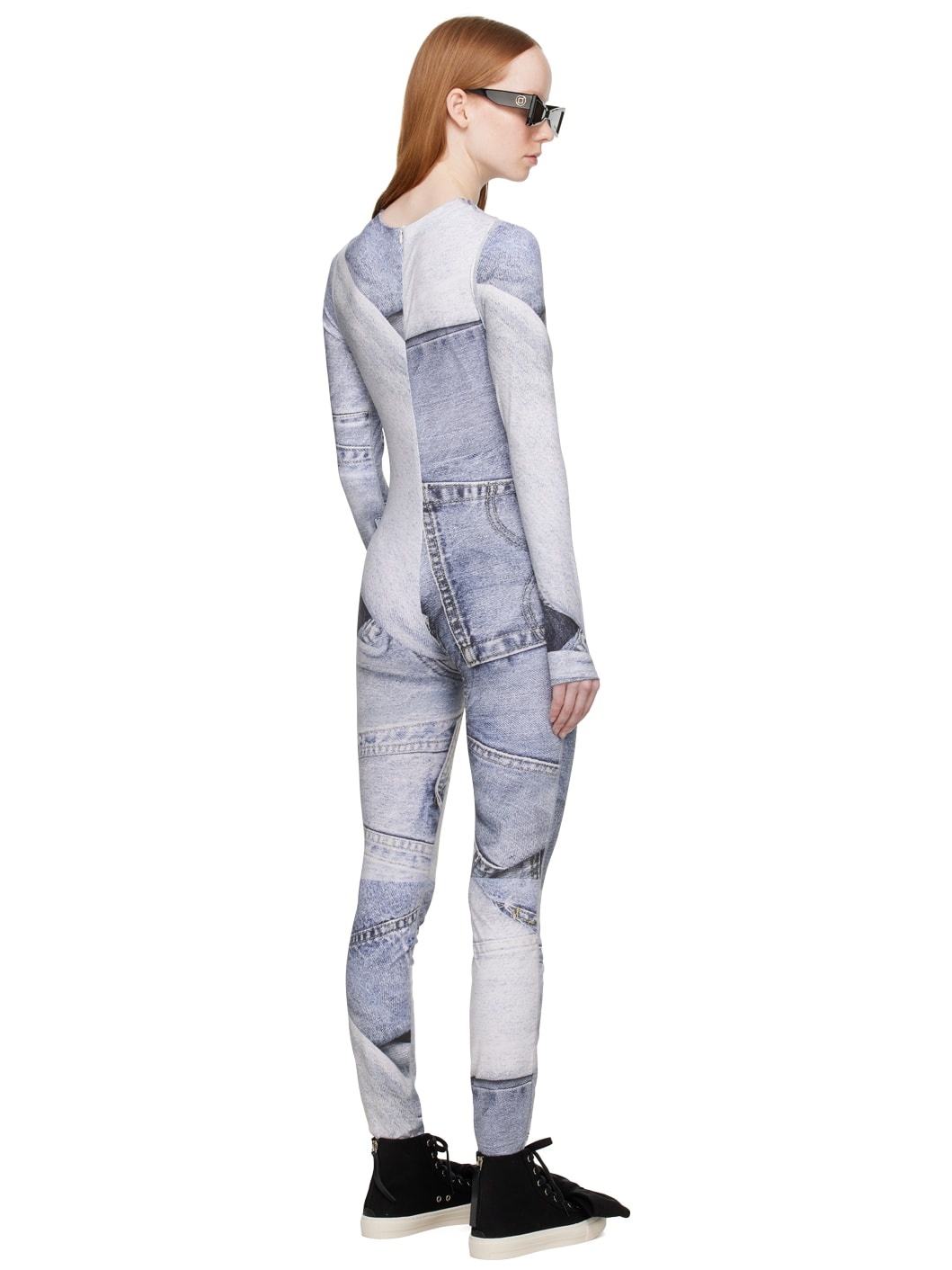 Blue Printed Bodysuit - 3
