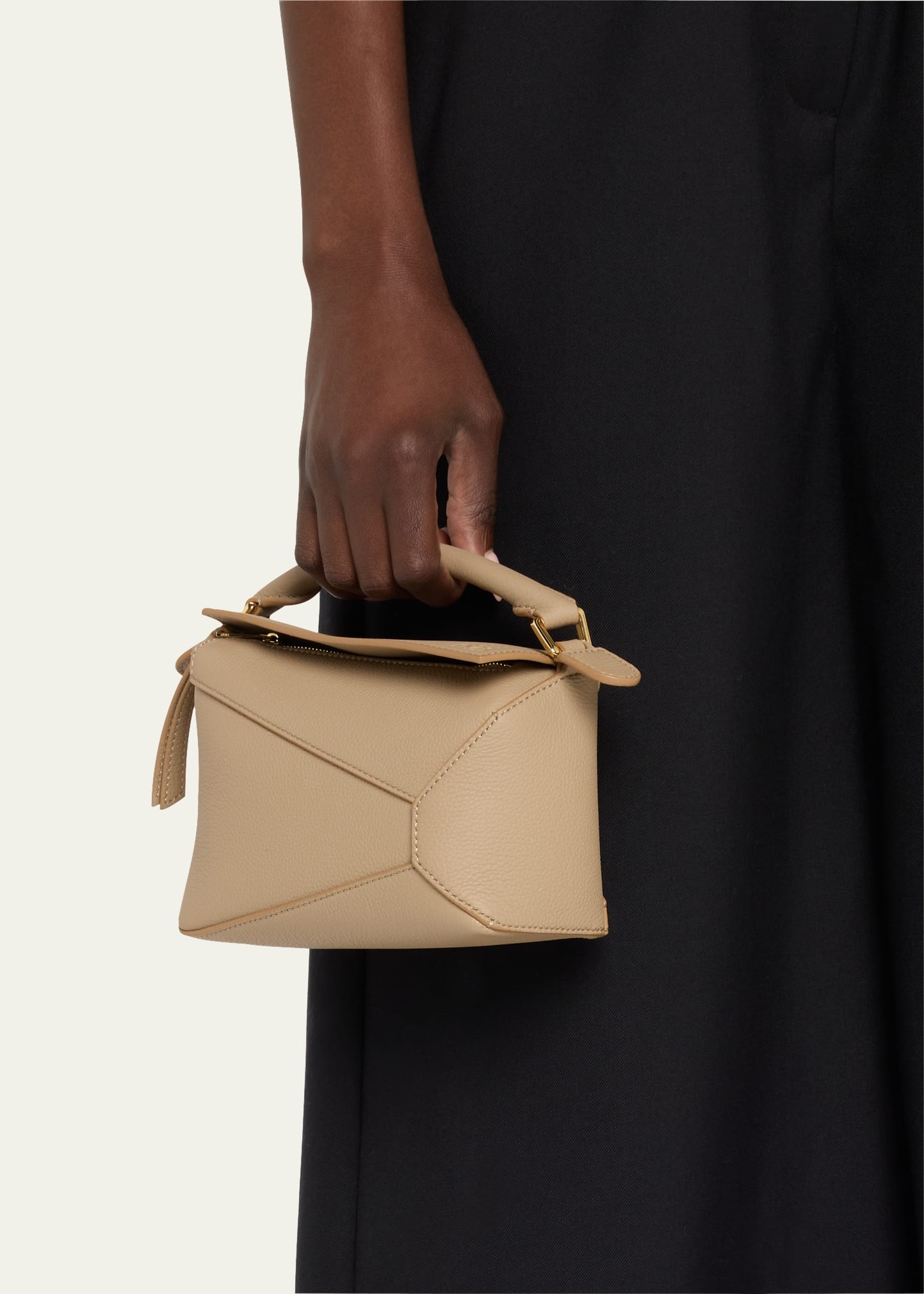 Small Puzzle Edge Leather Shoulder Bag - 2