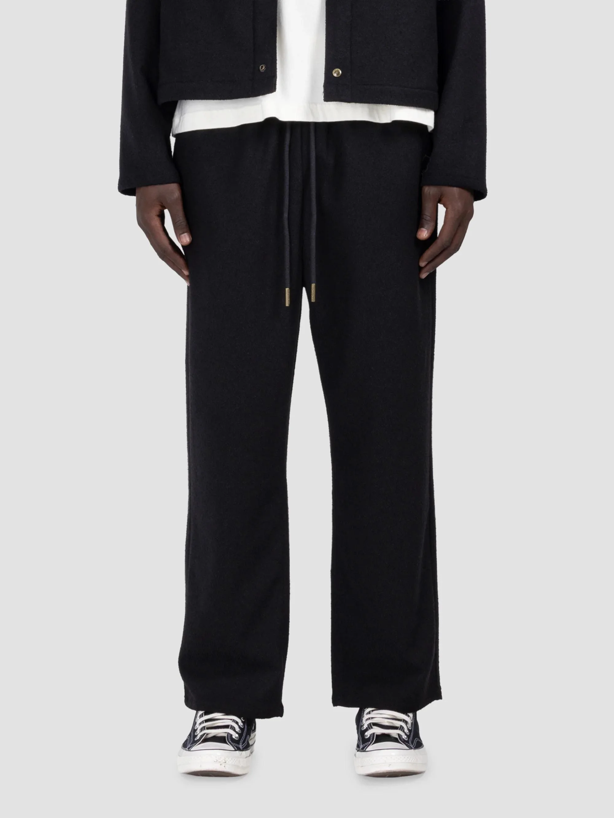 Men's Drawstring Ankle Pants - Black - 1
