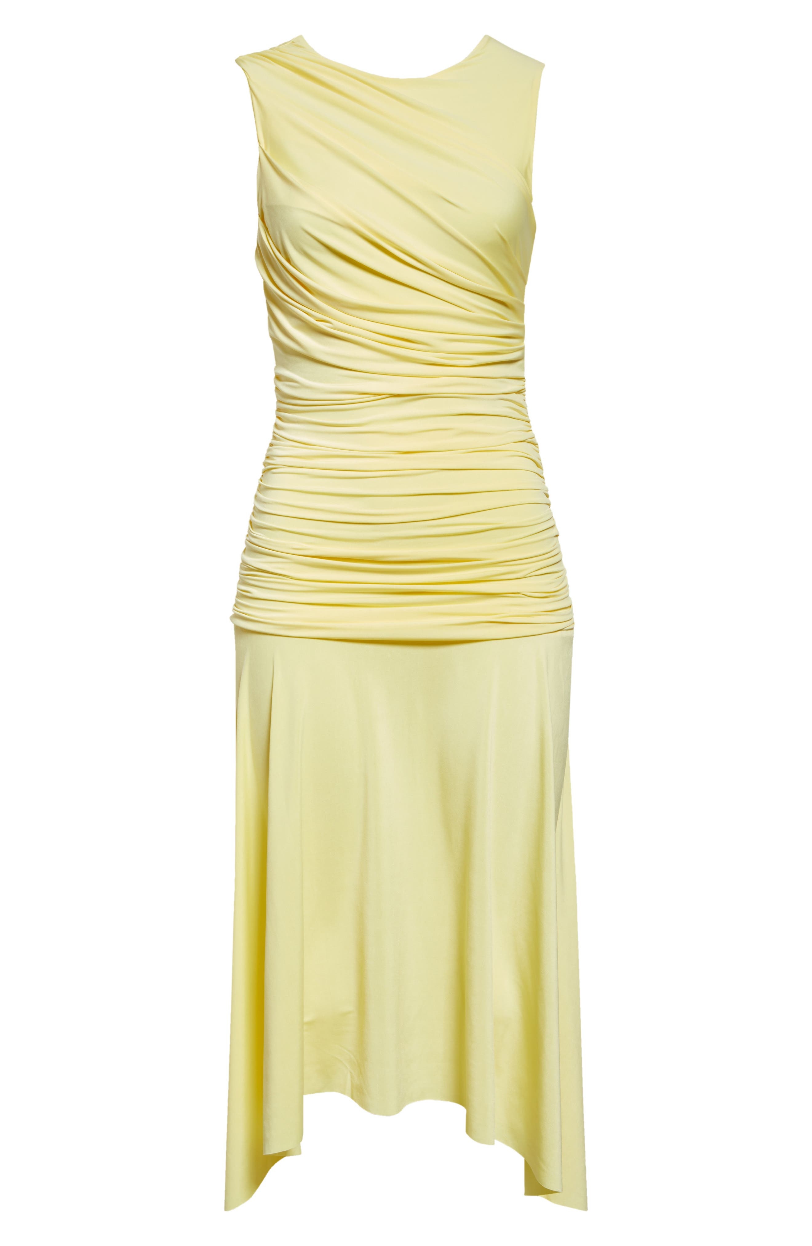 Siedrés Nuina Ruched Open Back Jersey Midi Dress in Yellow at Nordstrom - 5