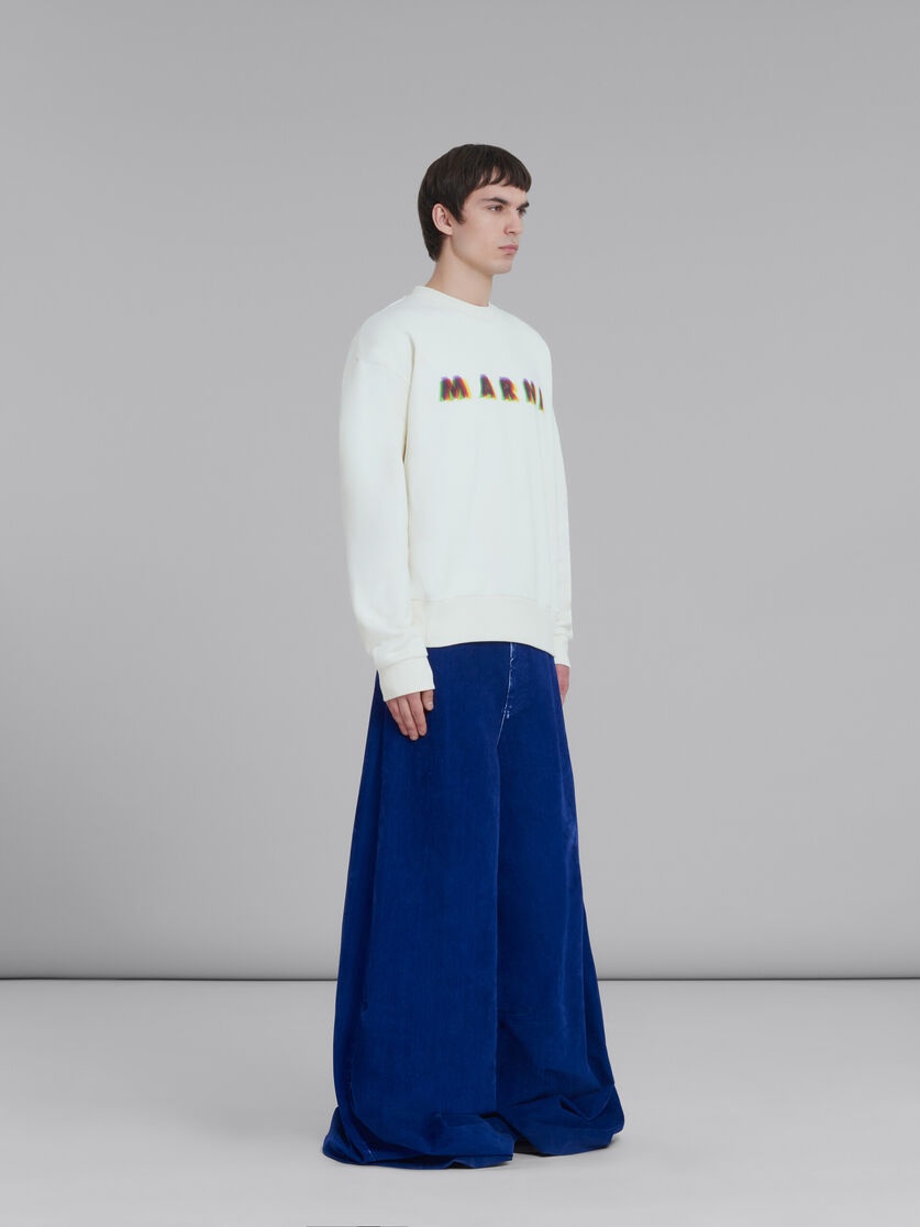 WHITE COTTON SWEATSHIRT WITH 3D MARNI PRINT - 5
