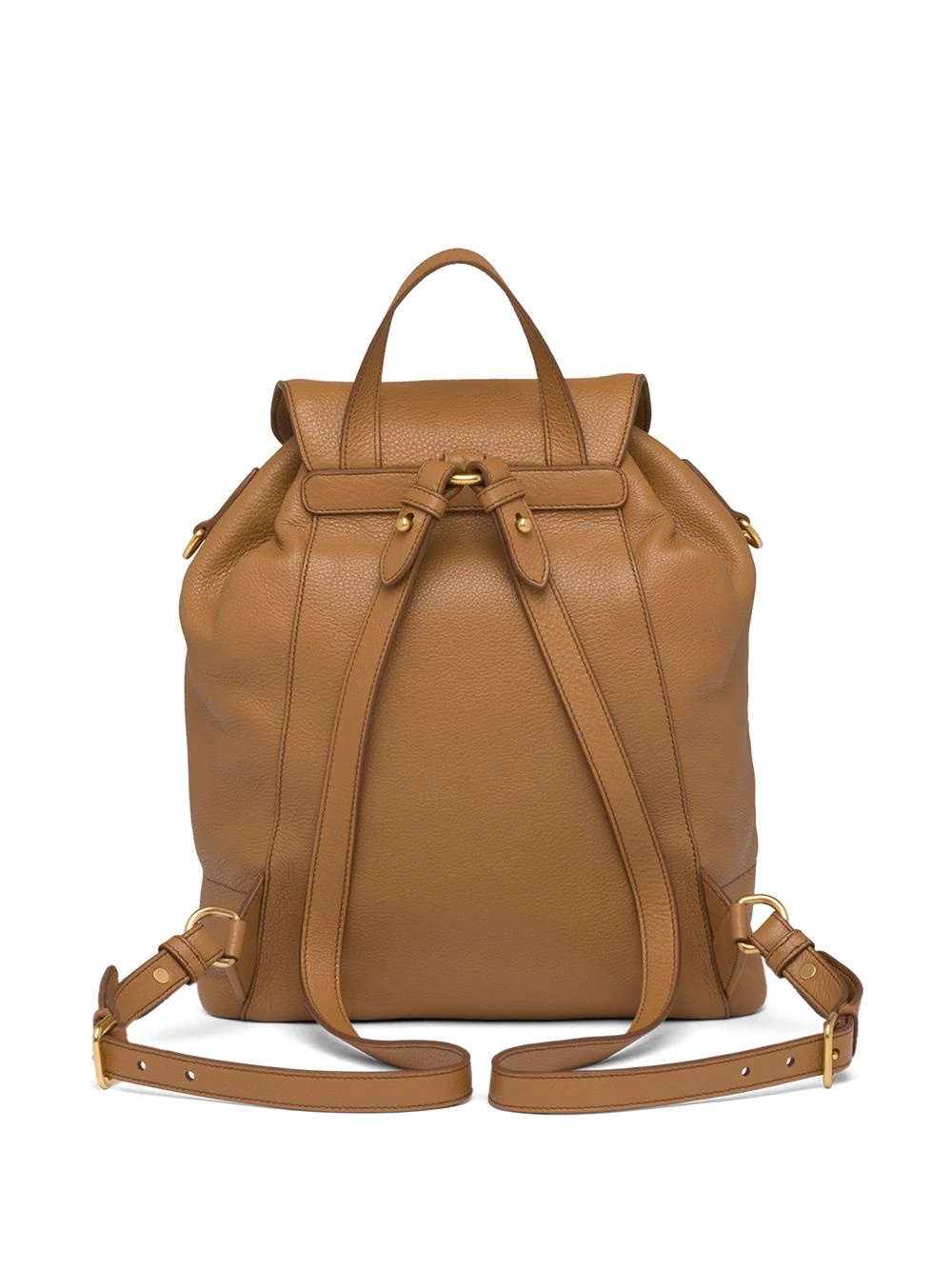 pebbled leather logo backpack - 3