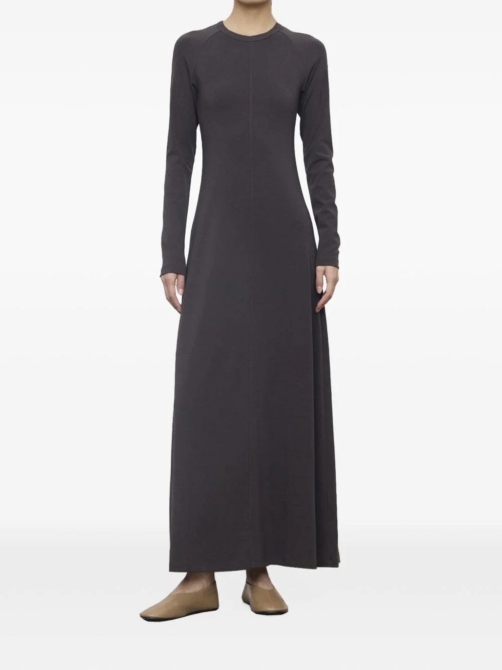 raglan-sleeve seam-detail maxi dress - 1