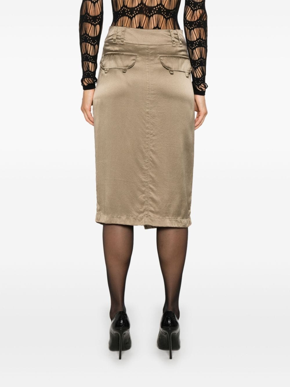 silk pencil skirt - 4