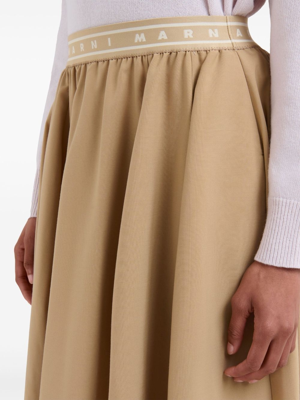 logo-waistband midi skirt - 5