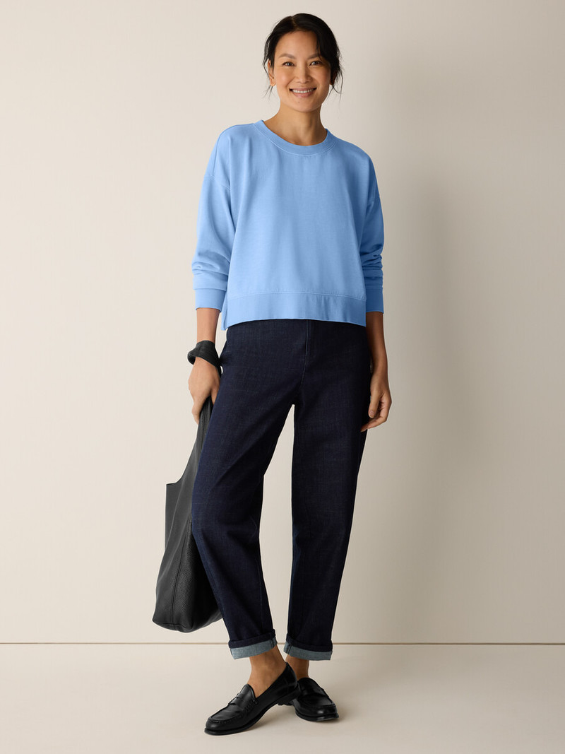 EILEEN FISHER Garment-Dyed Organic Cotton Terry Cropped Box-Top outlook