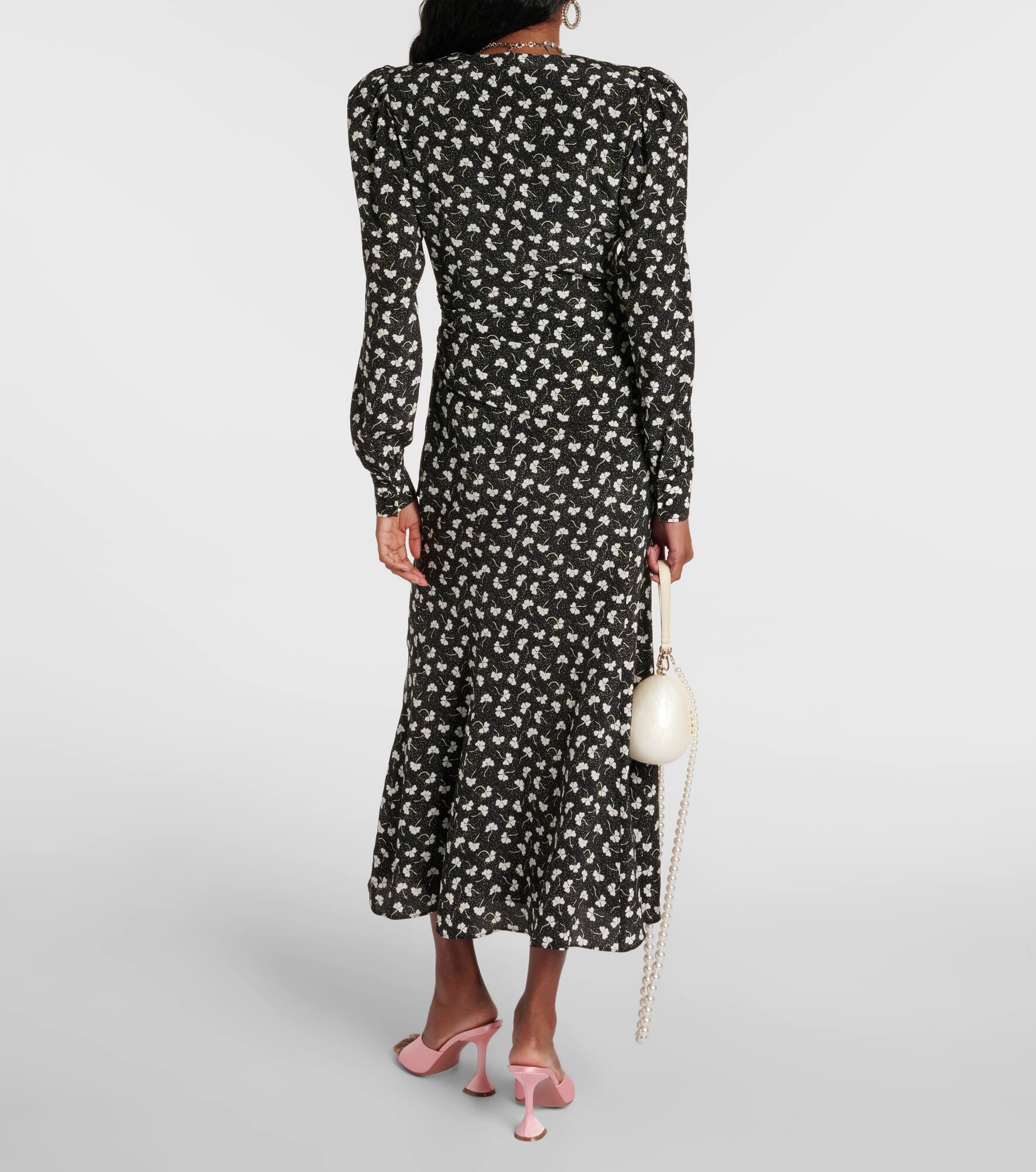 Printed silk midi dress - 3
