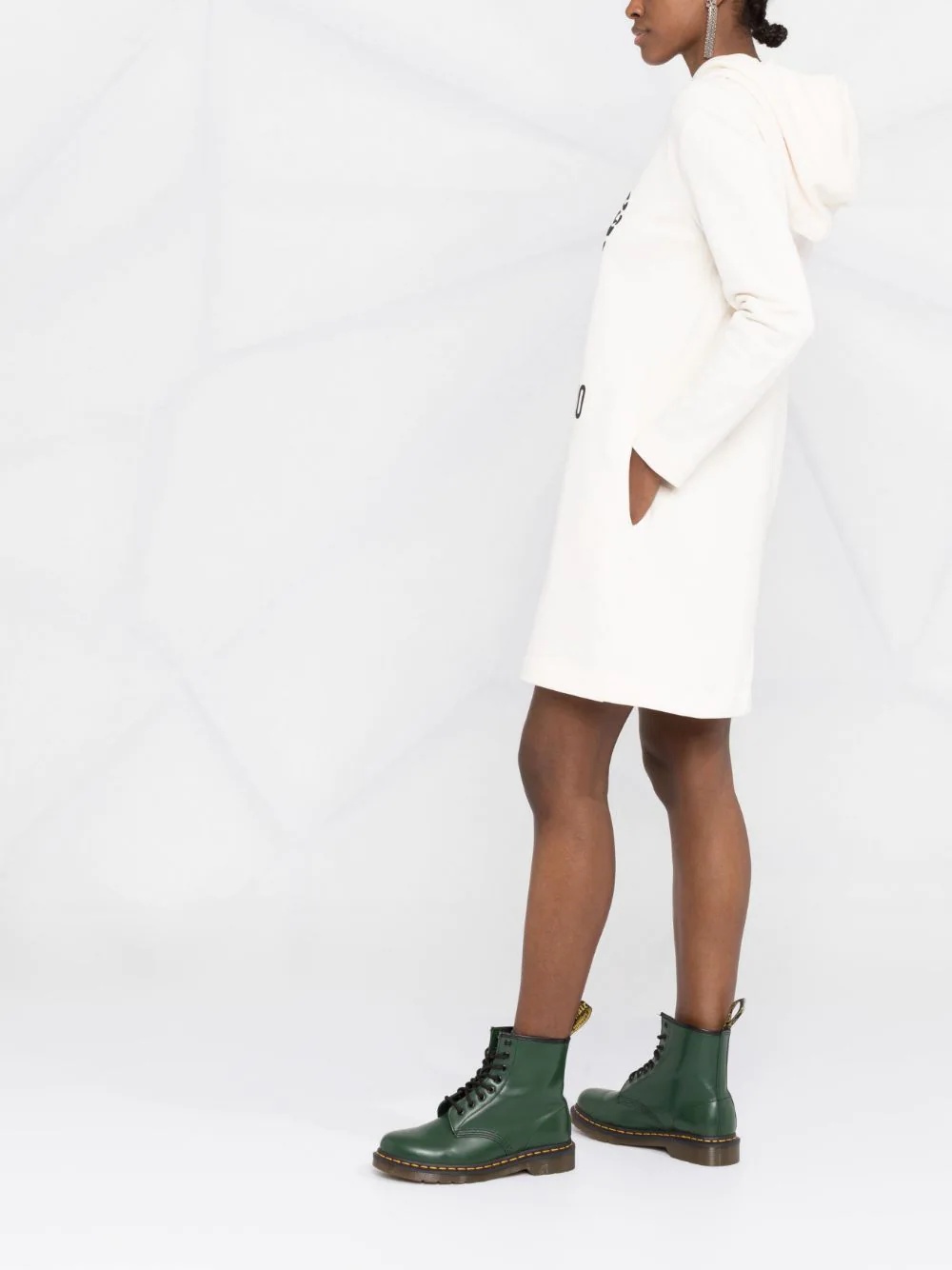 logo-print hooded dress - 6