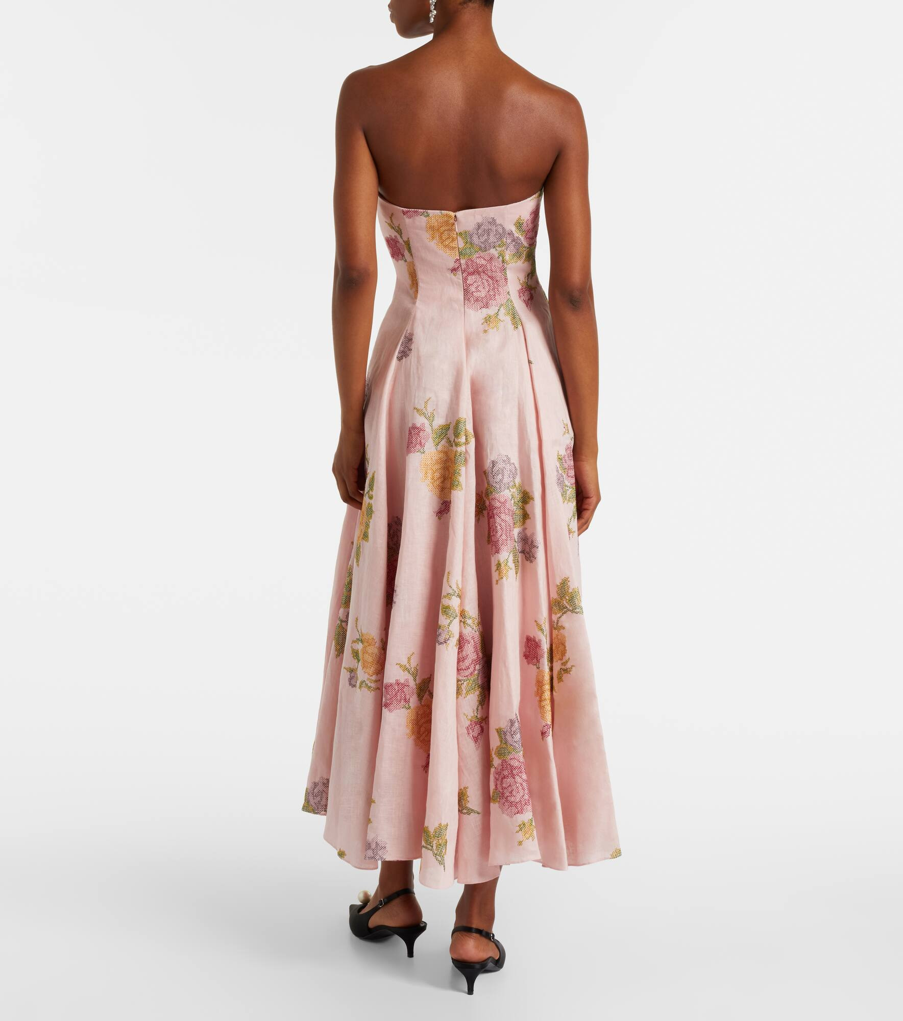 Floral linen corset dress - 3