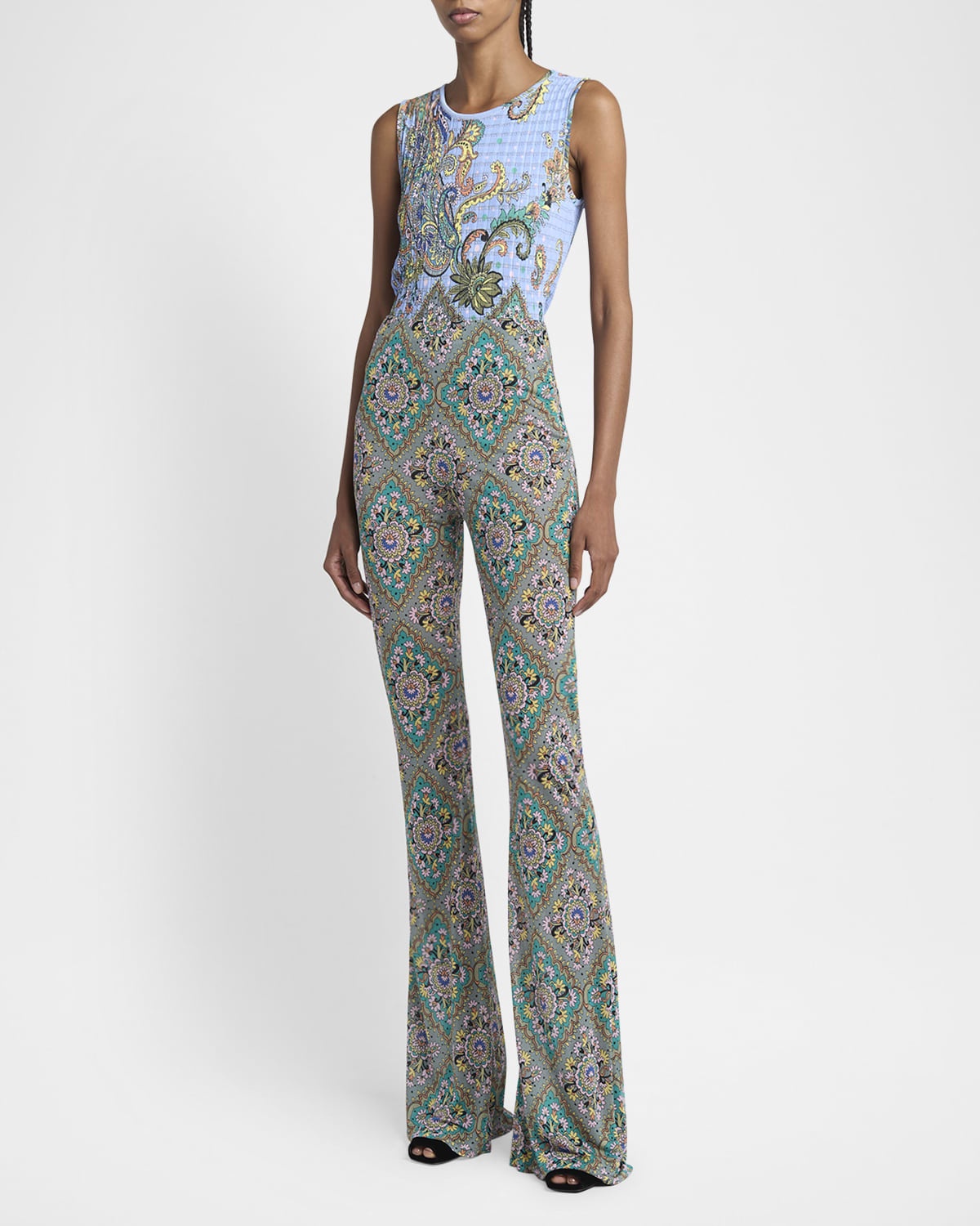 パンツ Etro Green Viscose Flare Pants Floral Medallion Print Etro | Pants & Jumpsuits | Etro Green Viscose Flare Pants