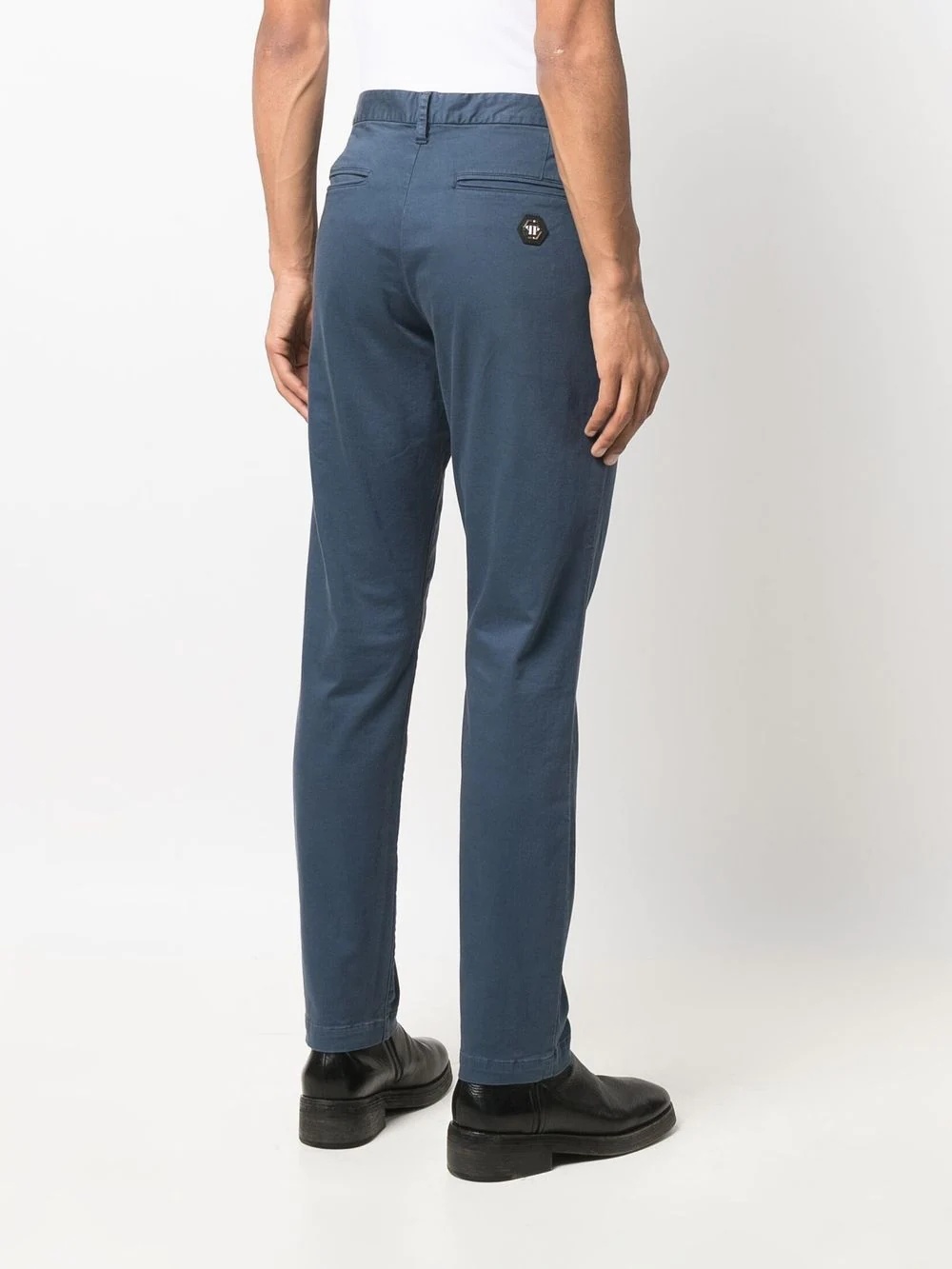 Hexagon-patch slim-fit chinos - 4