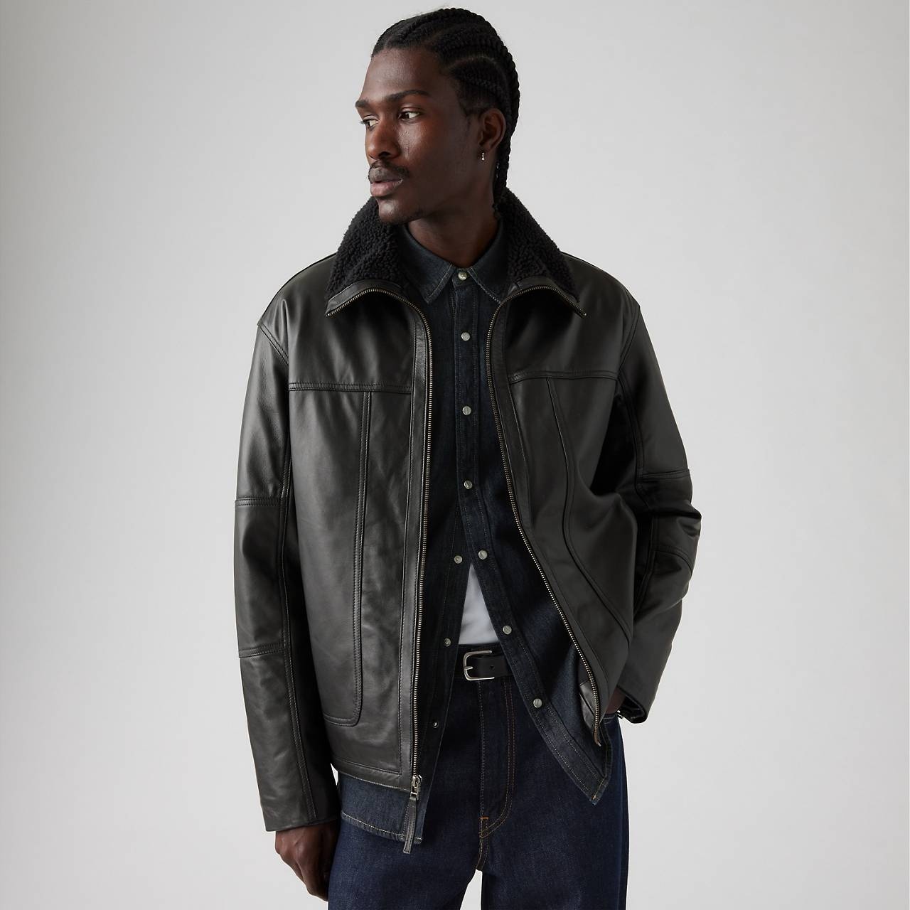 CRUZ LEATHER SHERPA JACKET - 3