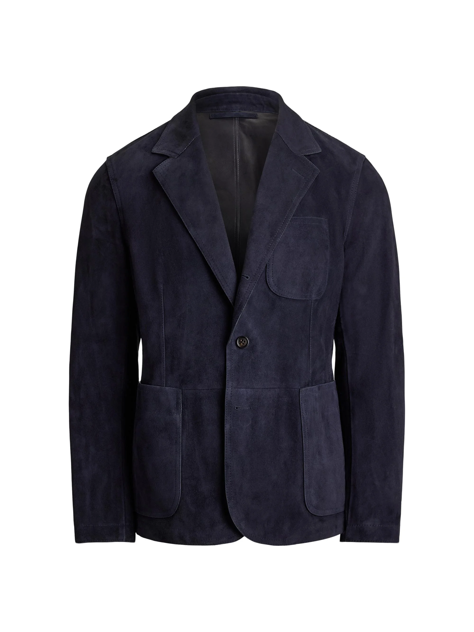 Men's Hand-Tailored Suede Sport Coat - Navy - 1
