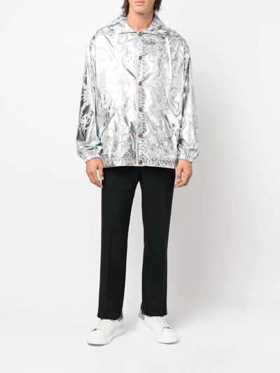 VERSACE Barocco-print hooded jacket outlook