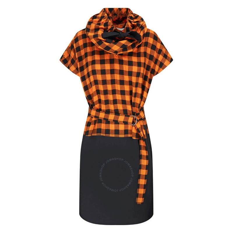 Kenzo Wool Blend Check Snood Dress 4
