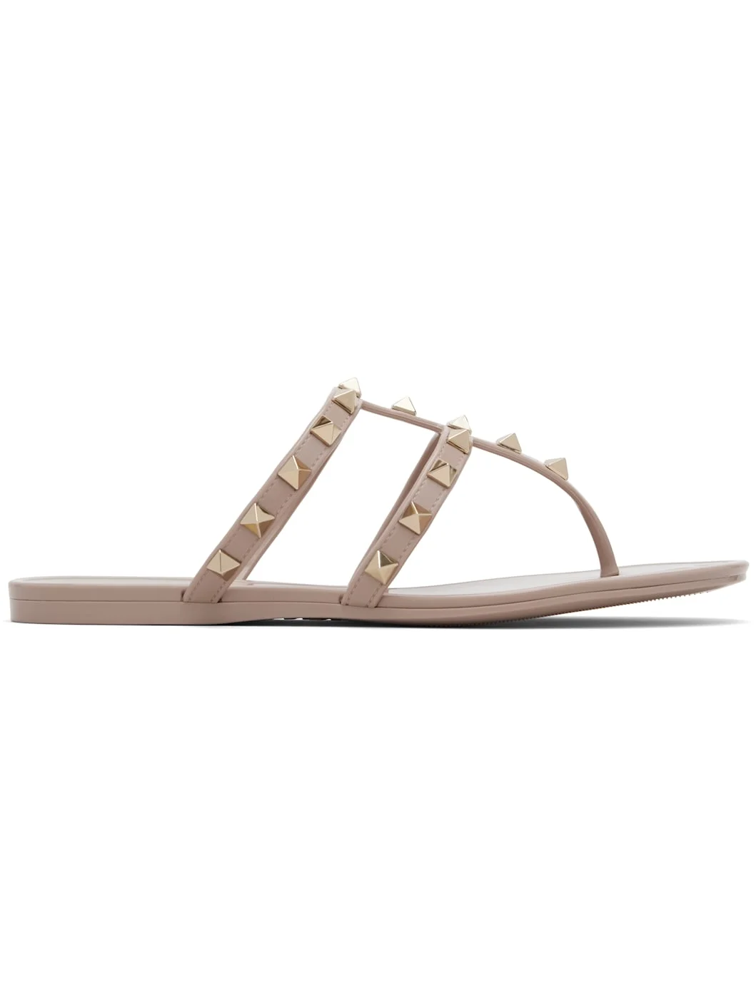 Pink Summer Rockstud Thong Sandals - 1