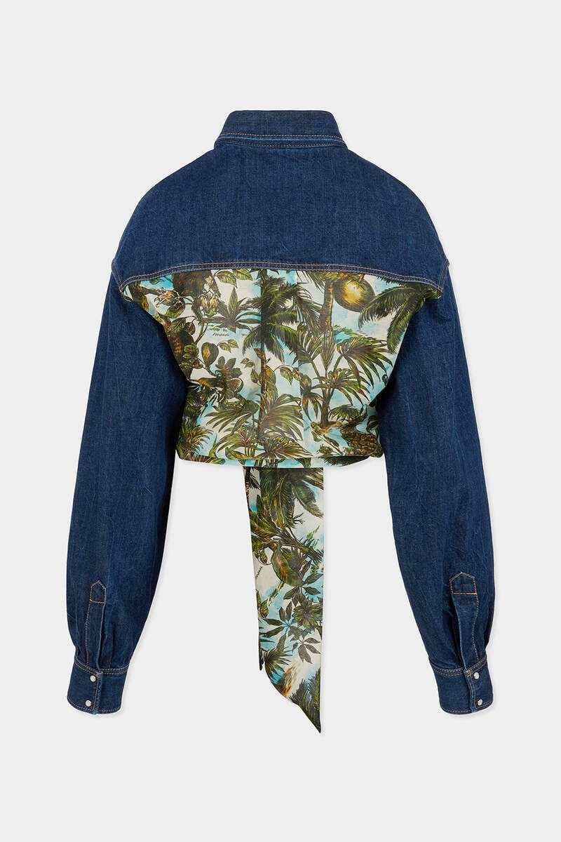 DSQUARED2 MONKEY BUSINESS DENIM MIX CROPPED SHIRT outlook