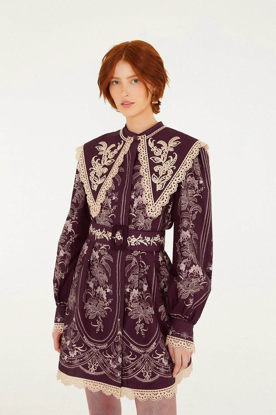 Lara Lace Long Sleeve Mini Dress - 1