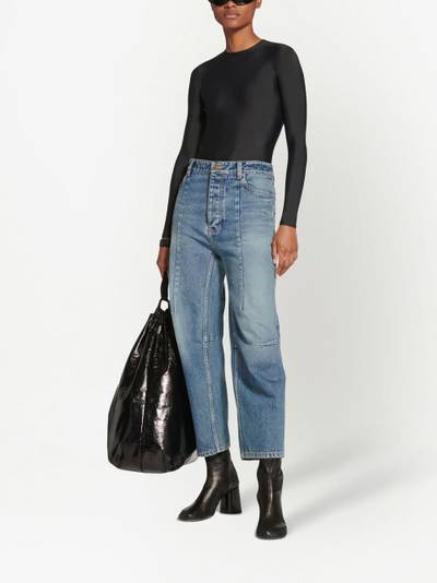 BALENCIAGA stonewashed wide-leg cropped jeans outlook