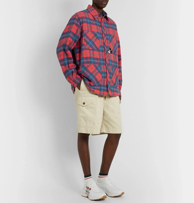 GUCCI + Disney Appliquéd Padded Checked Cotton-Flannel Overshirt outlook