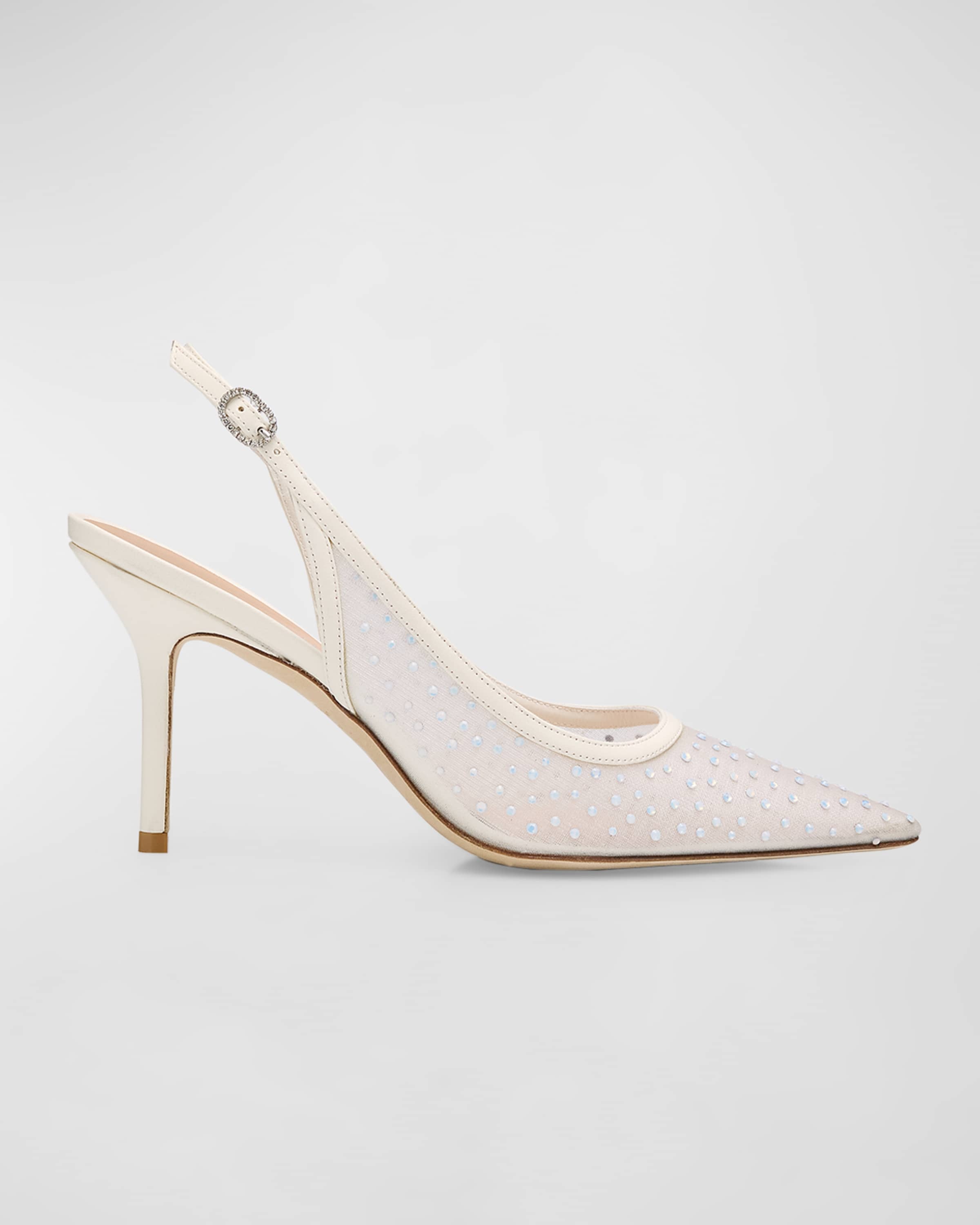 Emilia Crystal Mesh Slingback Pumps - 1