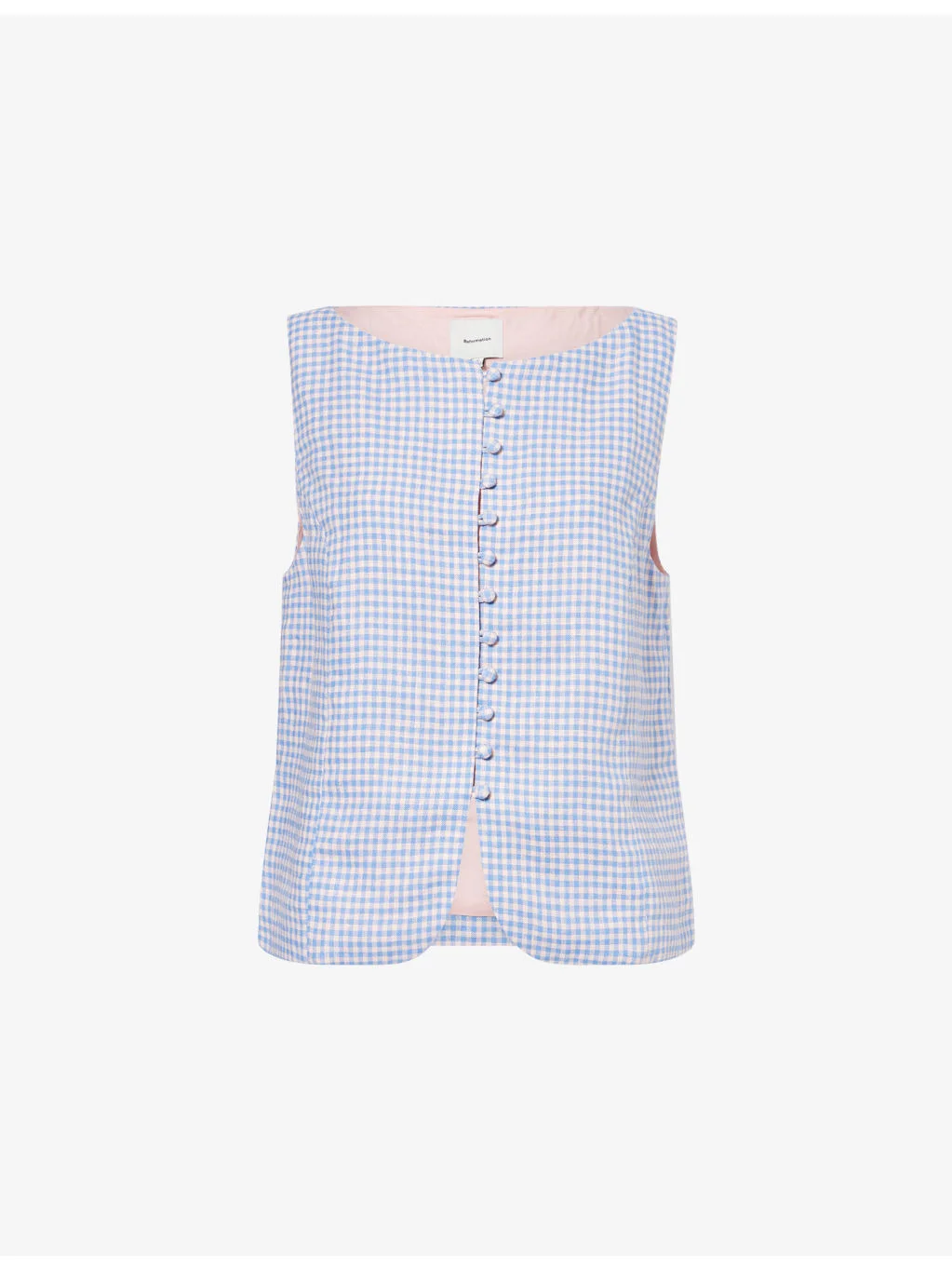Addison Gingham Linen Top - 1