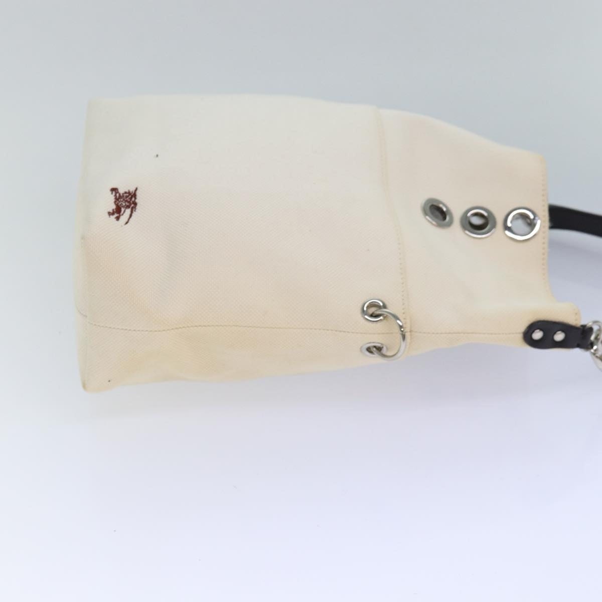 Burberry Blue Label Shoulder Bag Canvas White Brown Silver - 3