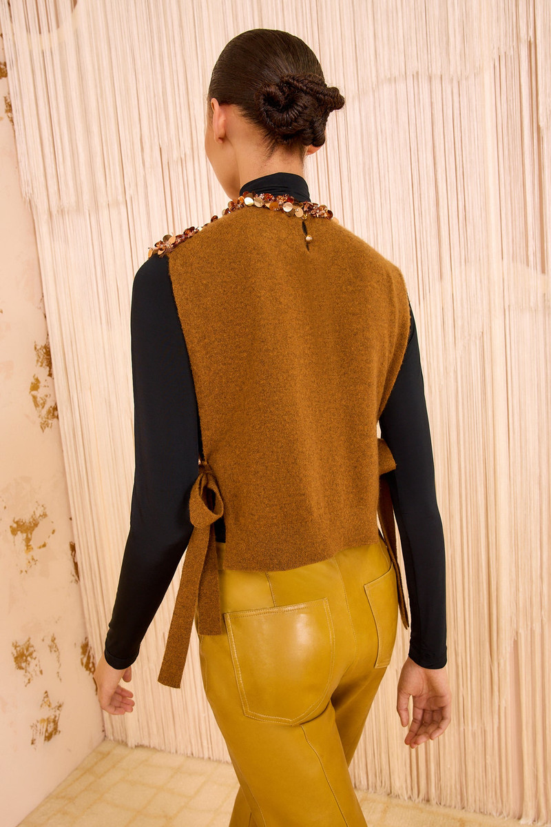 Cosima Embroidered Cashmere Vest 4