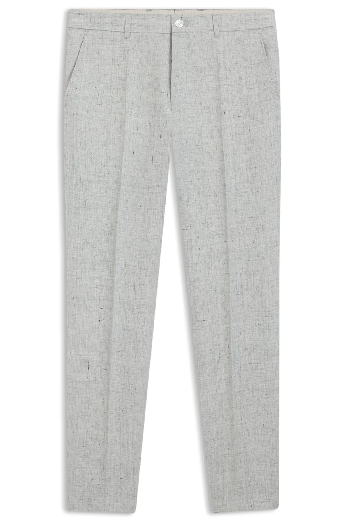 SLIM-FIT TROUSERS IN PATTERNED LINEN - 1