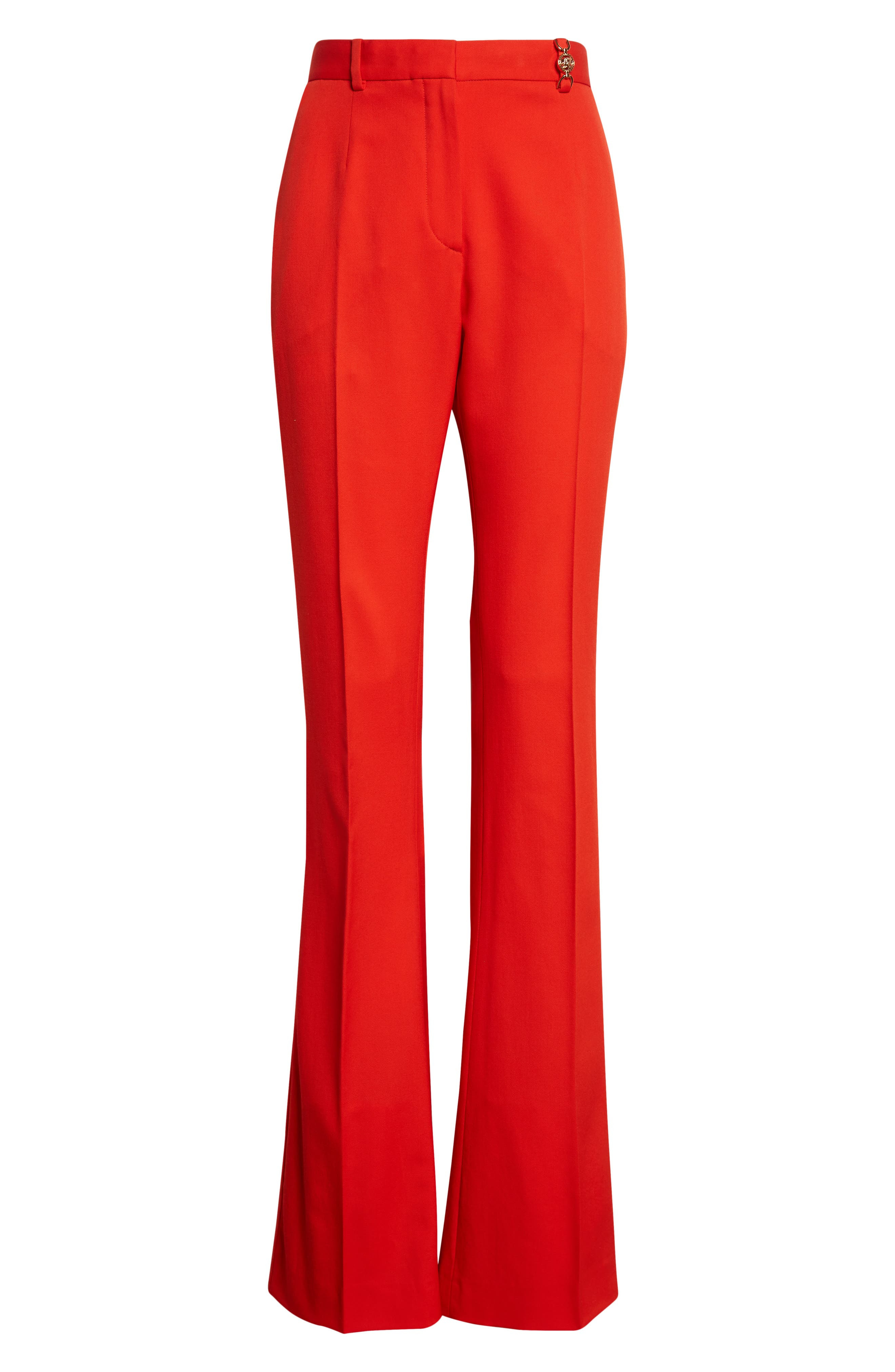 Versace Stretch Wool Gabardine Flare Pants in Scarlet at Nordstrom - 6