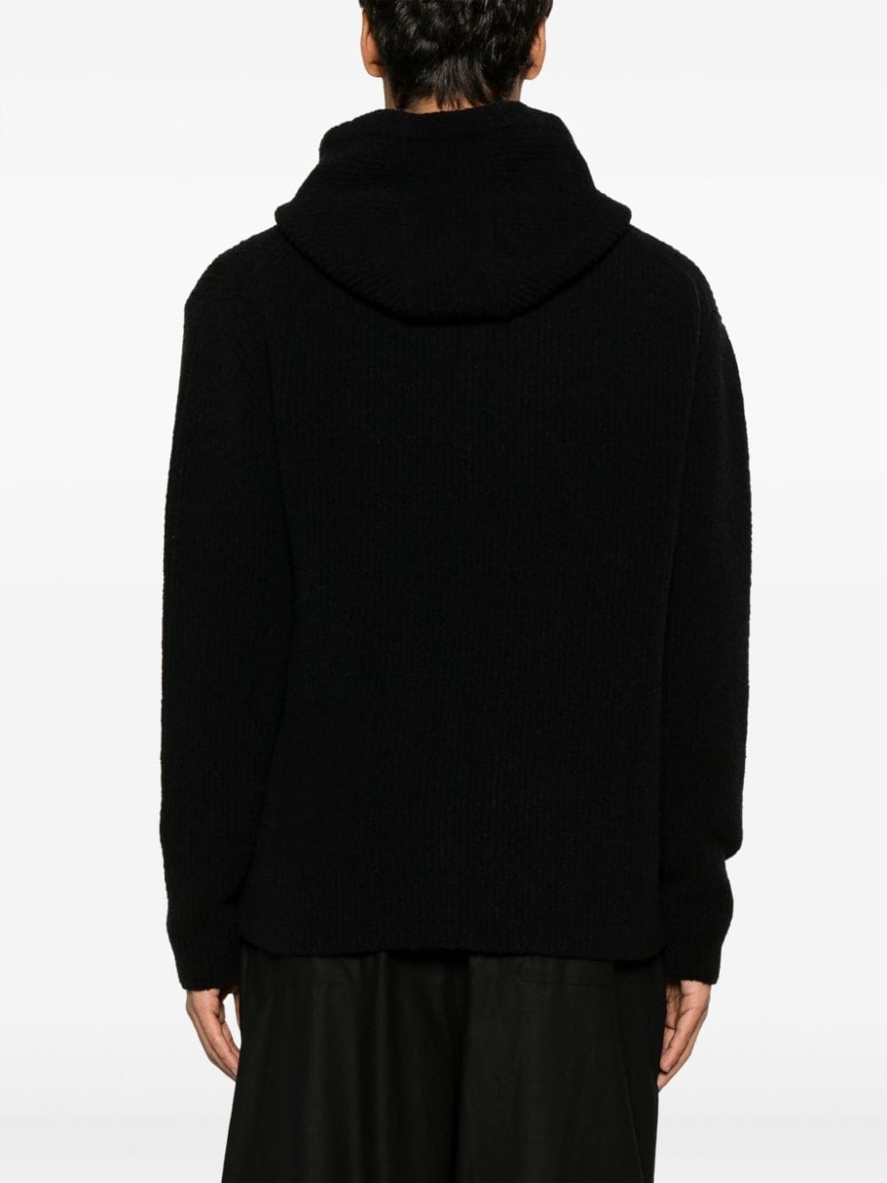 hooded ribbed-knit jumper - 8