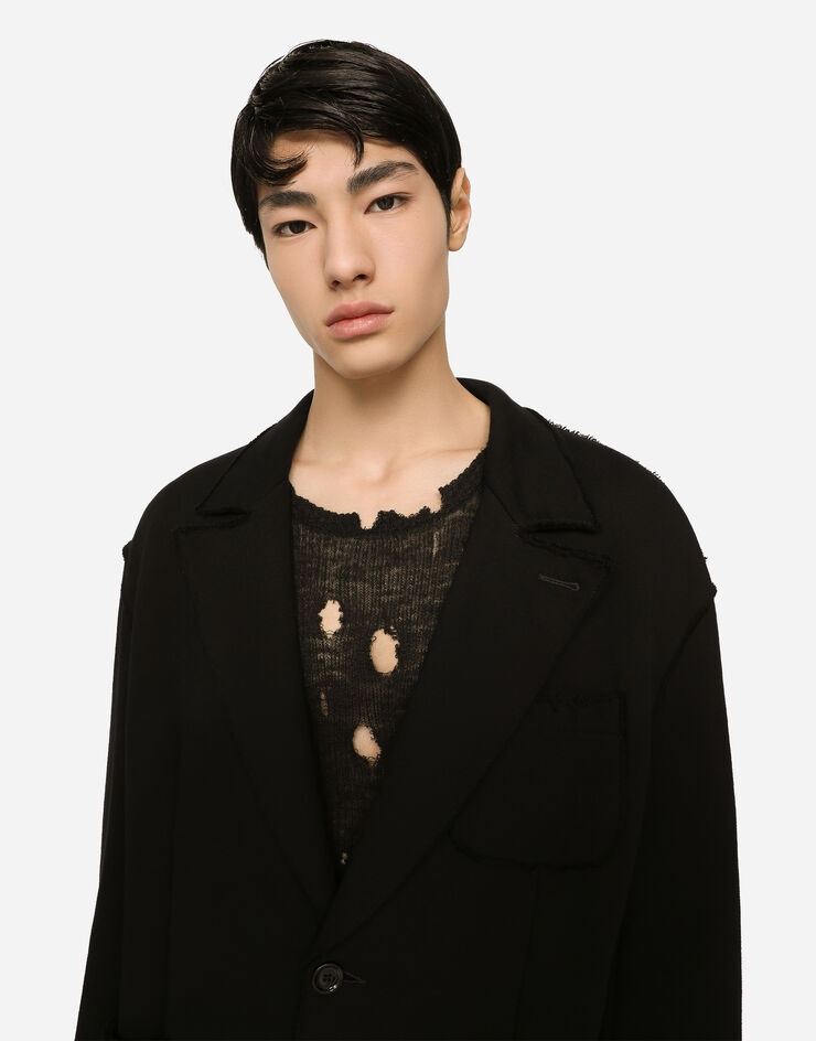 Oversize jersey jacket with logo tag - 5