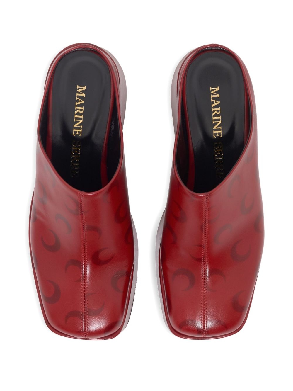 Moon-airbrushed platform mules - 4