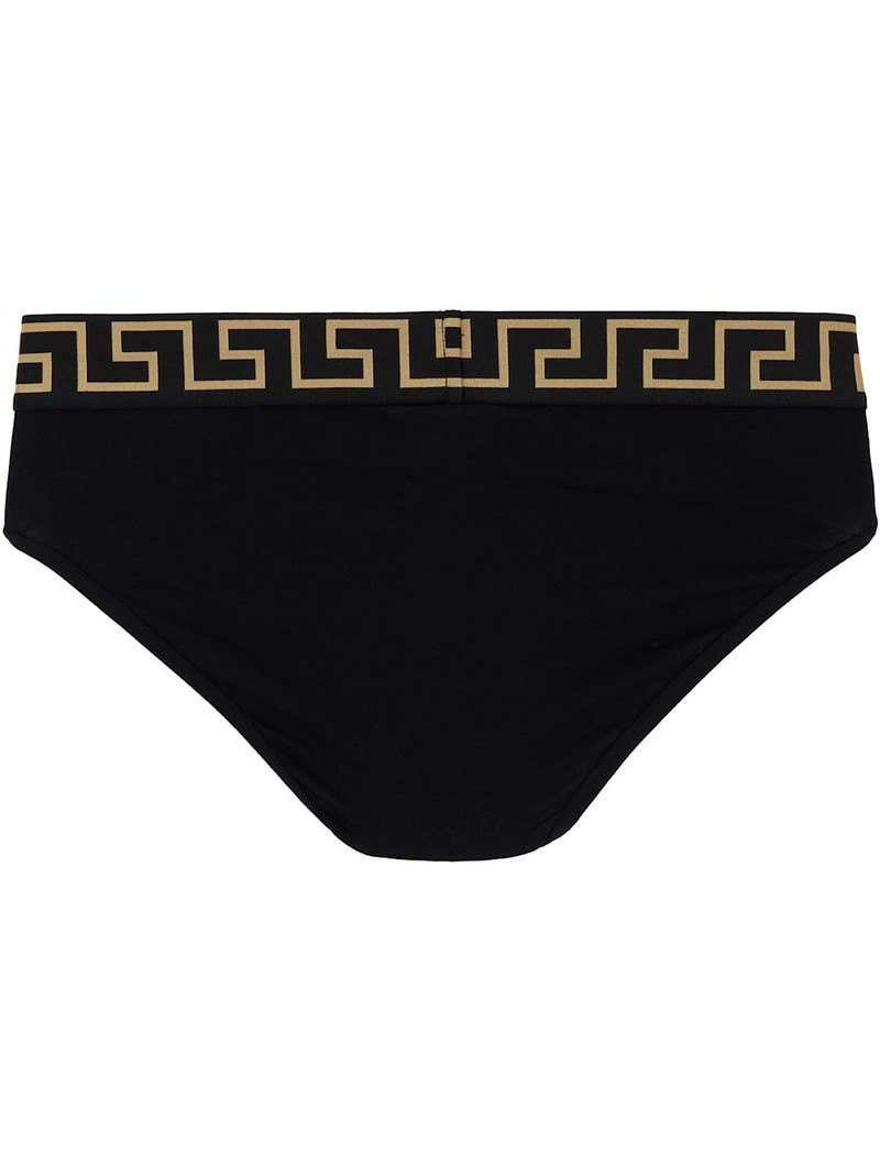 VERSACE Three-Pack Black Greca Border Briefs outlook