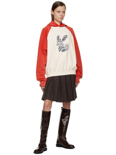 We11done Red & White Rabbit Hoodie outlook