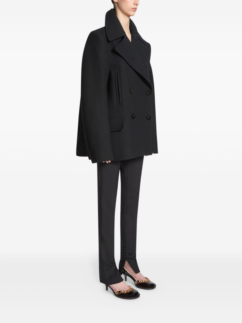 double-breasted wool-blend  jacket - 3
