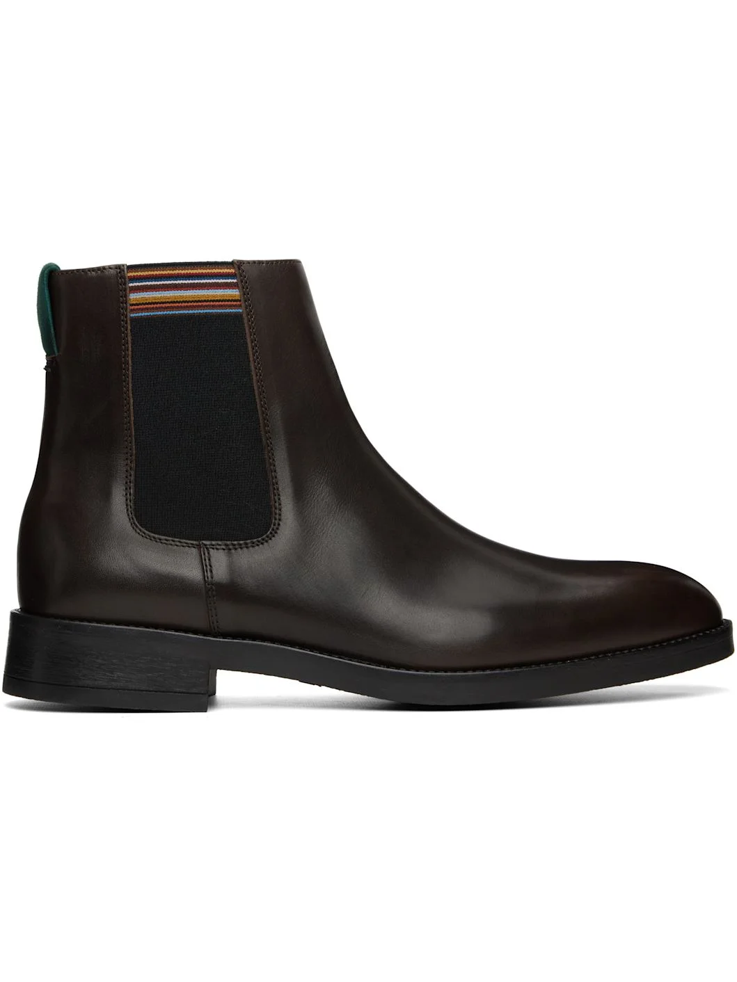 Brown Leather Lansing Signature Stripe Chelsea Boots - 1