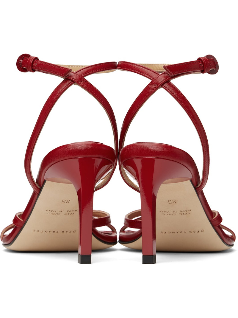 Red Criss Leather Heeled Sandals 2