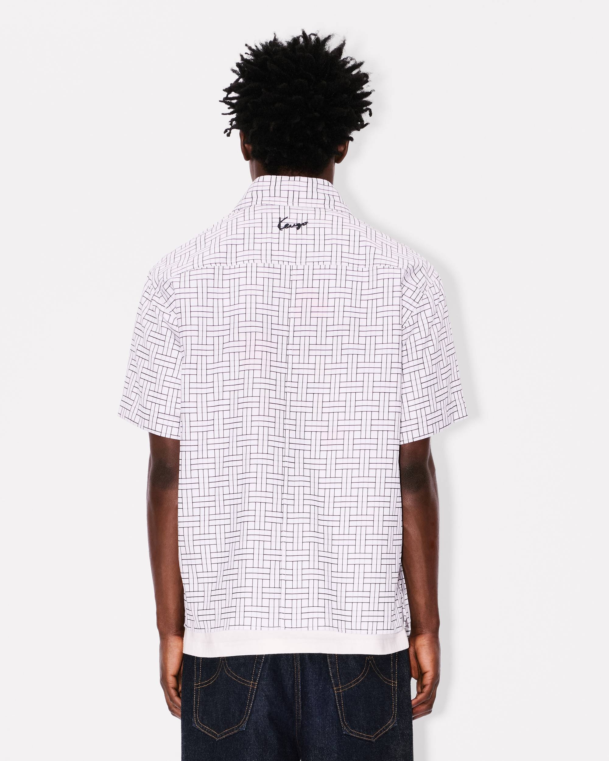 'KENZO Weave' kimono short sleeve shirt in cotton jacquard - 4