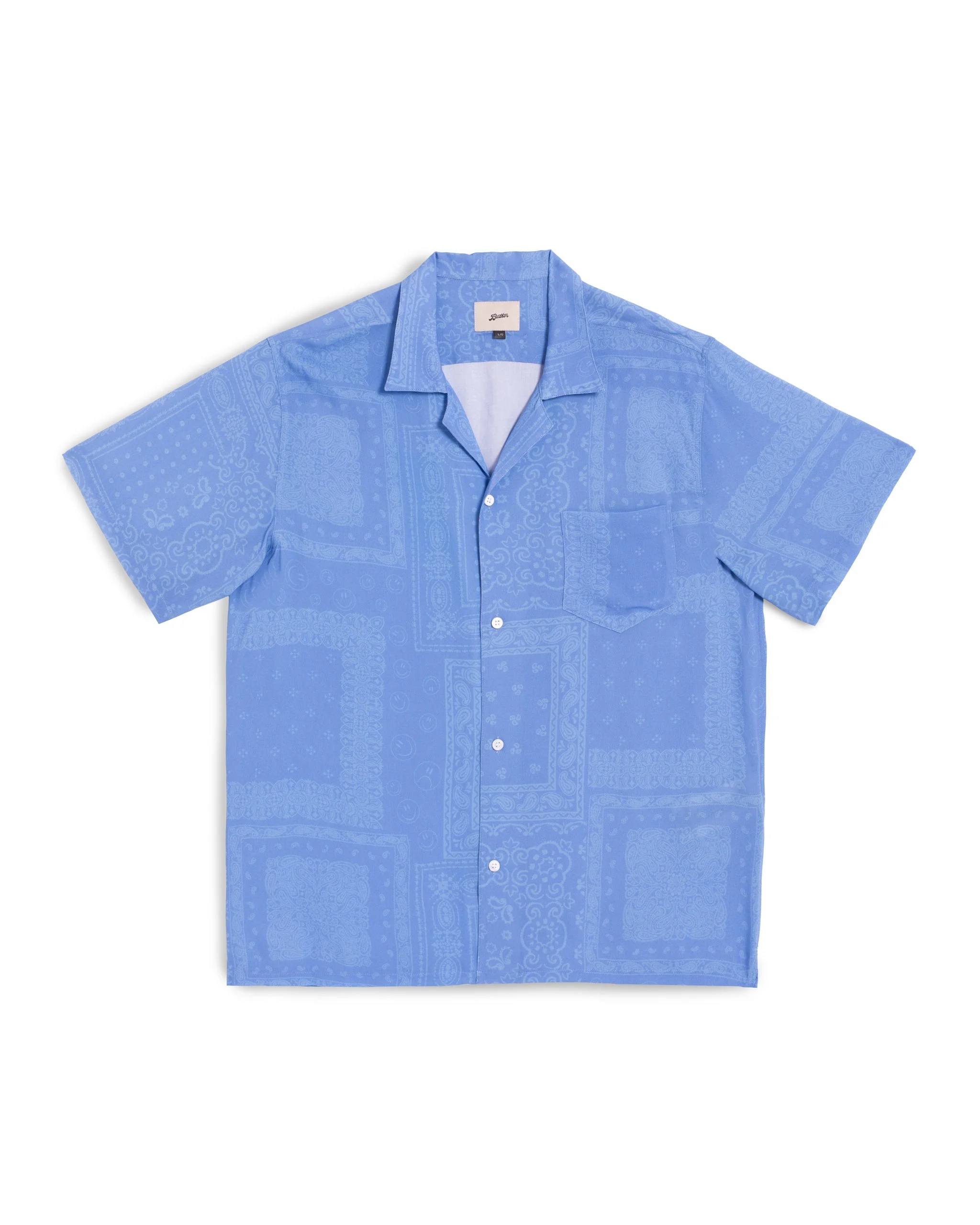 Cornflower Tonal Bandana Camp Shirt - 1