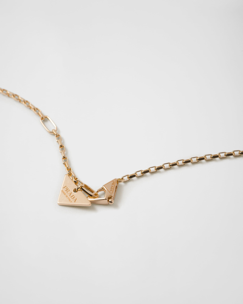 Eternal Gold micro triangle pendant necklace in yellow gold and diamonds 5