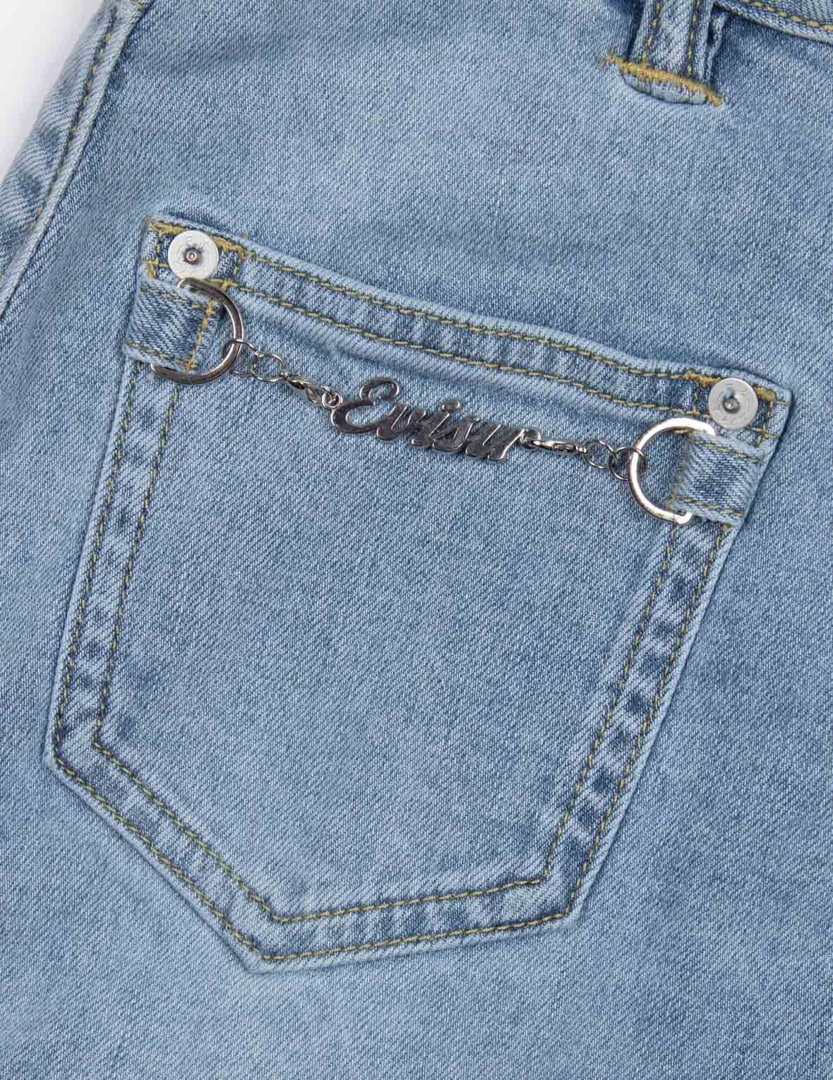 Foil Print Daicok Regular Fit Denim Skirt - 11
