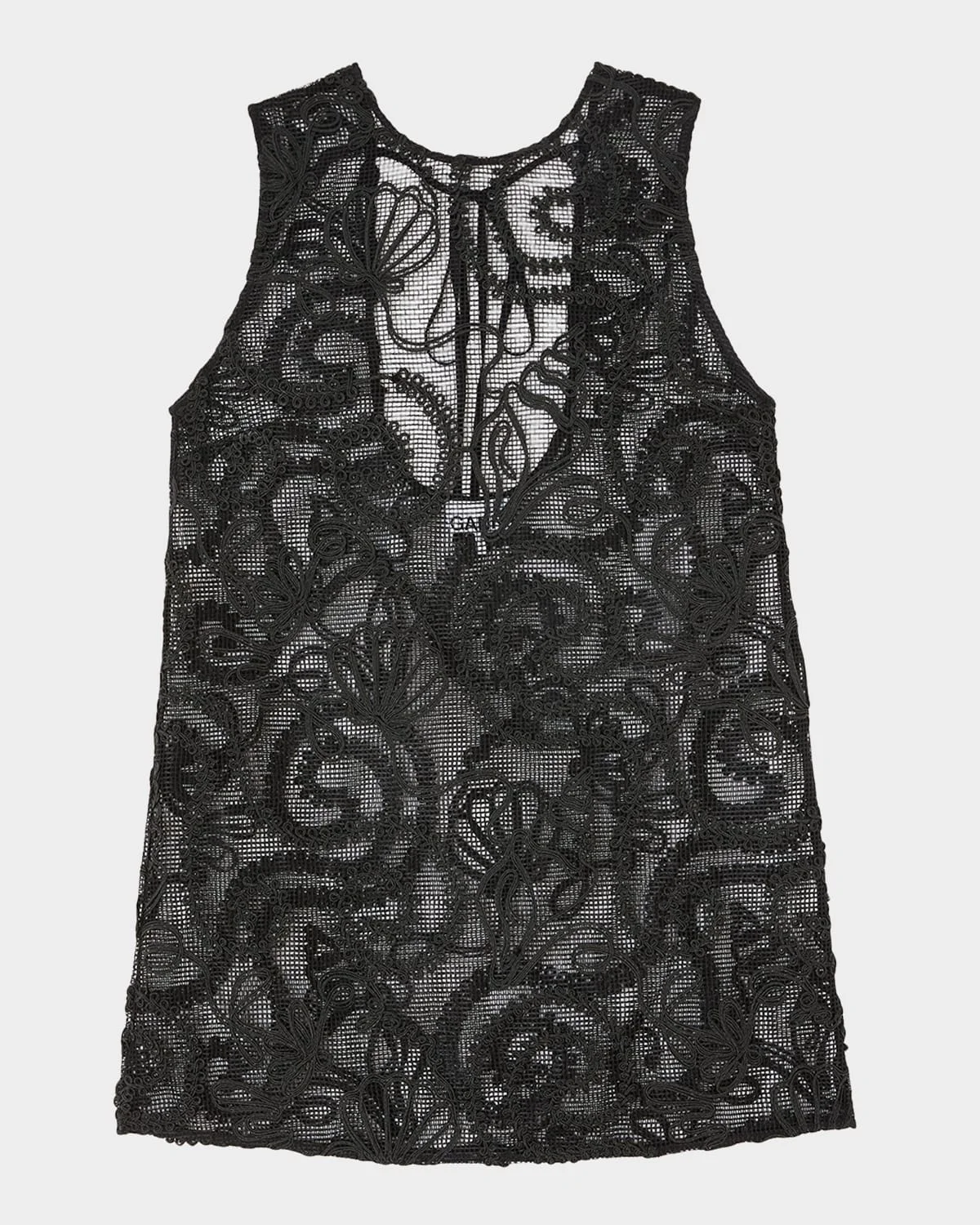 Embroidered Sheer Net Top - 1