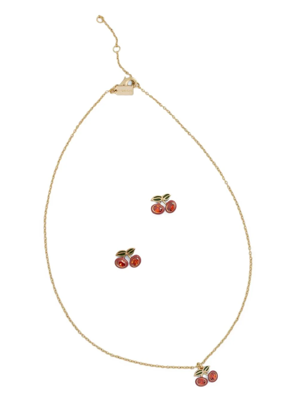 cherry-pendant necklace and earrings set - 1