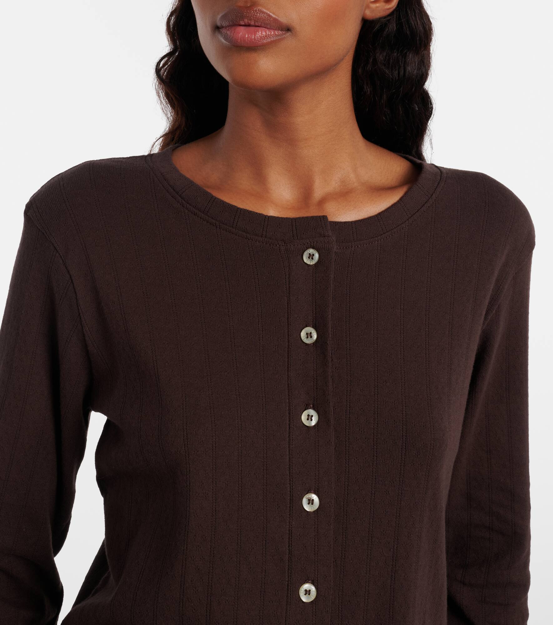 Pointelle cotton cardigan - 4