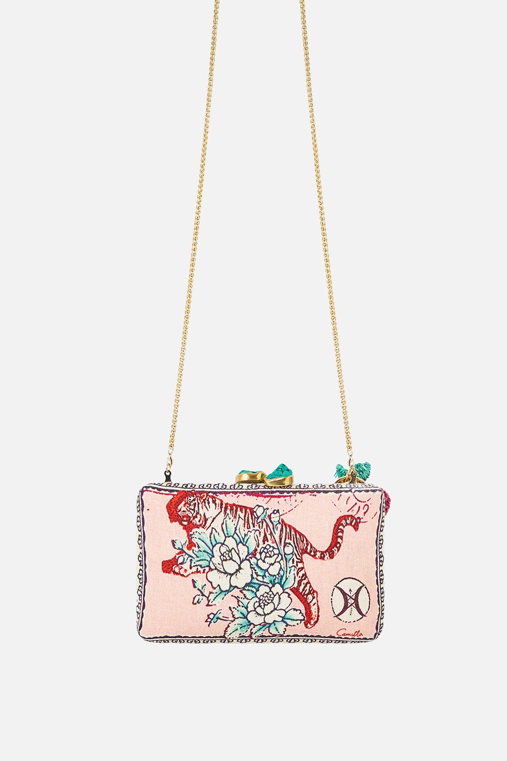 HARDCASE CLUTCH WITH RAFFIA DETAIL - 3